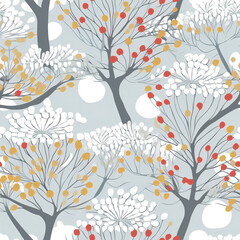Modern Trees seamless pattern