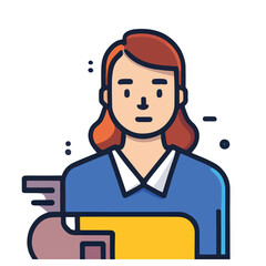 Isolated man and woman cartoon design, flat icon head avatar, Positive face businesswoman upper body icon vector illustration, person Illustration Isolated,  Modern Line Icon,  Cute Young Character 