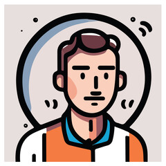 Isolated man and woman cartoon design, flat icon head avatar, Positive face businesswoman upper body icon vector illustration, person Illustration Isolated,  Modern Line Icon,  Cute Young Character 