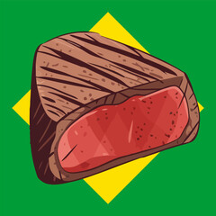 Prime Cut Brazilian Steak Vector Illustration