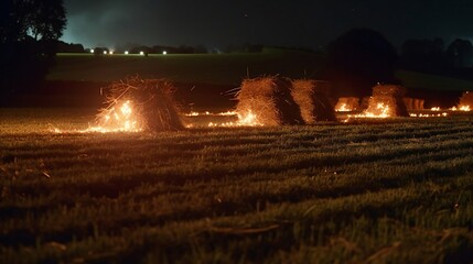 AI Generative. The crackling sound of a bonfire