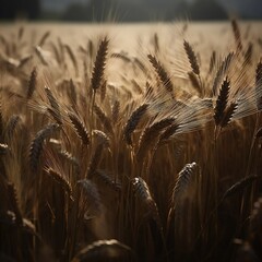 AI Generative. The gentle sway of wheat fields as the wind brushes through