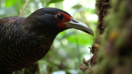 AI Generative. The rhythmic tapping of a woodpecker's beak against a tree trunk