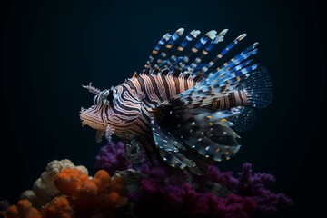 Fototapeta na wymiar Adorable marine creatures on blank canvas. Aquatic fauna. Generative AI