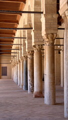 Columns supporting the portico around the courtyard in the Great Mosque of Kairouan in Kairouan, Tunisia