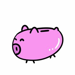 pig cartoon on white background