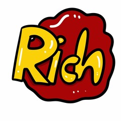 text rich cartoon on white background