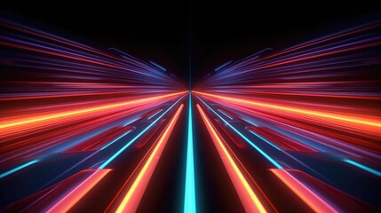 Abstract futuristic neon background with up glow lines. great wallpaper.Generated with AI