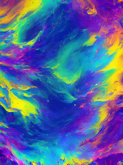 Volumetric pastel waves on abstract flat background.