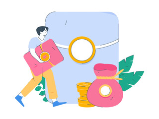 Internet finance and wealth management investment flat vector concept operation hand drawn illustration
