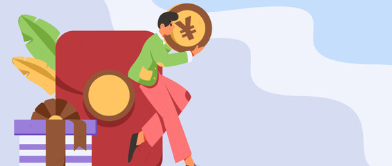 Internet finance and wealth management investment flat vector concept operation hand drawn illustration
