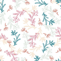 Sweet Spring Day Floral Branch Decoration Vector Graphic Seamless Pattern
