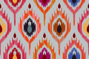 Ikat geometric folklore ornament. Tribal ethnic vector texture. Seamless striped pattern in Aztec style. Figure tribal embroidery. Indian, Scandinavian, Gyp sy, Mexican, folk pattern.ikat pattern