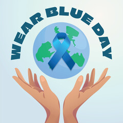 wear blue day design template for celebration. wear blue day vector illustration. wear blue day event.
