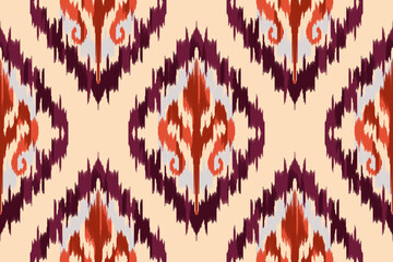 Ikat geometric folklore ornament. Tribal ethnic vector texture. Seamless striped pattern in Aztec style. Figure tribal embroidery. Indian, Scandinavian, Gyp sy, Mexican, folk pattern.ikat pattern