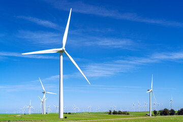 Fototapeta premium wind power plant and windmill turbine farm in san francisco