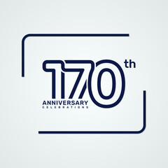 170th anniversary logo design with double line style concept, logo vector template