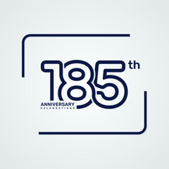 185th anniversary logo design with double line style concept, logo vector template