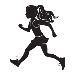 Fototapeta na wymiar A Child Running Vector silhouette illustration