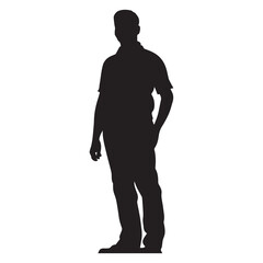 People Standing Pose Vector silhouette