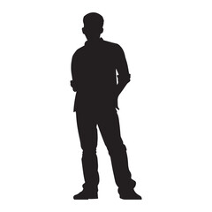 People Standing Pose Vector silhouette