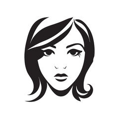 A Beautiful Women Face vector silhouette