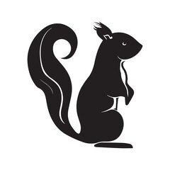 This is a Squirrel Vector silhouette black color illustration