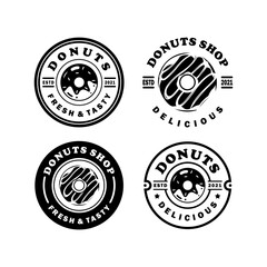 Donuts logo set template design collection