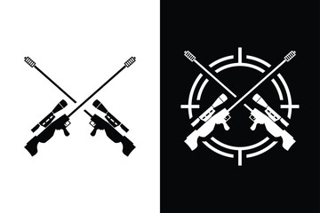 Weapon vector black and white concept. Very suitable in various business purposes also for icon, logo, symbol and many more.