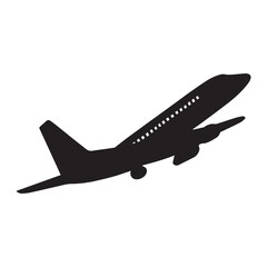 Fototapeta premium Airplane Vector silhouette Icon black color