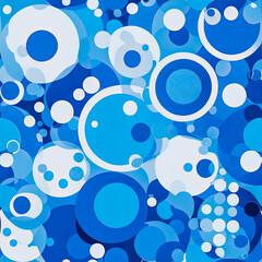 abstract background of blue and white circular with different circles in them. Generative AI.