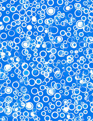 abstract background of blue and white circular with different circles in them. Generative AI.