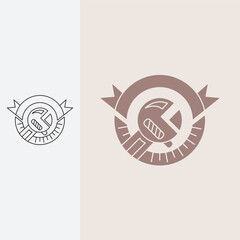 wrench logo as hipster gear logo vector design template best. monoline and stylish silhouette.
