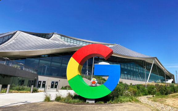 Panoramic view of Google Bay View campus - Mountain View, California, USA - April, 2023