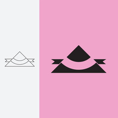 clean minimalist nice banded pyramid logo, monoline style and silhouette stylish.
