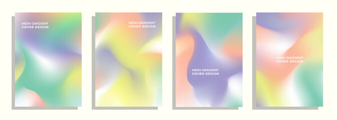 mesh gradient blurry coral color cover design