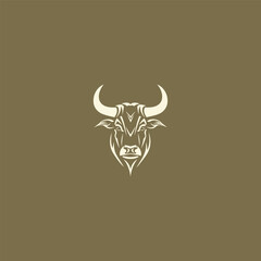 Bull head logo design vector illustration