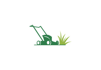 Lawn mower vector logo template