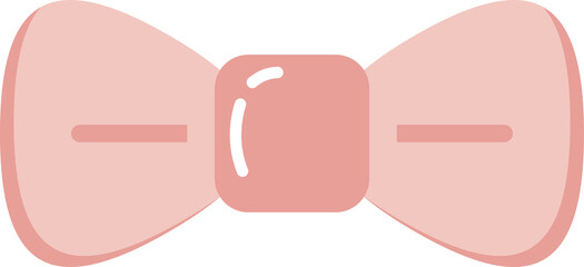 Cute pink ribbon bow doodle icon PNG