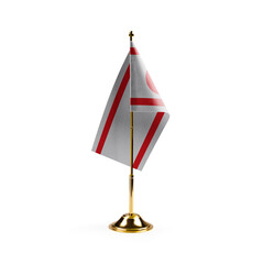 Small national flag of the Northern Cyprus on a white background