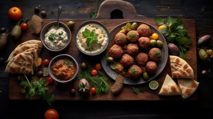 Fototapeta na wymiar Lebanese Kibbeh, Middle Eastern Meatballs