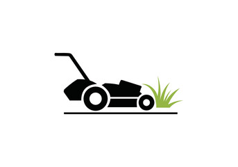 Lawn mower vector logo template