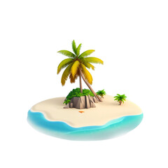 Fototapeta na wymiar beach minimalis 3d icon logo