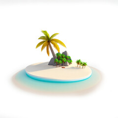 Obraz premium beach minimalis 3d icon logo
