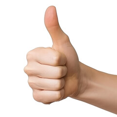 thumb up isolated on transparent background cutout