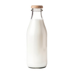 bottle of milk isolated on transparent background cutout - obrazy, fototapety, plakaty