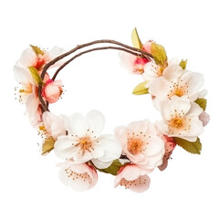 blossom border isolated on transparent background cutout