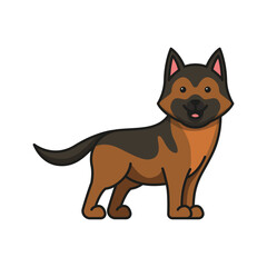German shepherd dog cartoon icon. Animal pet and nature theme. Isolated design. Vector illustration