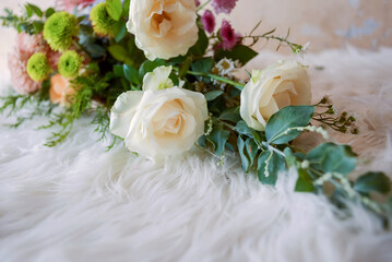 wedding bouquet on the table
