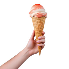 ice cream cone isolated on transparent background cutout